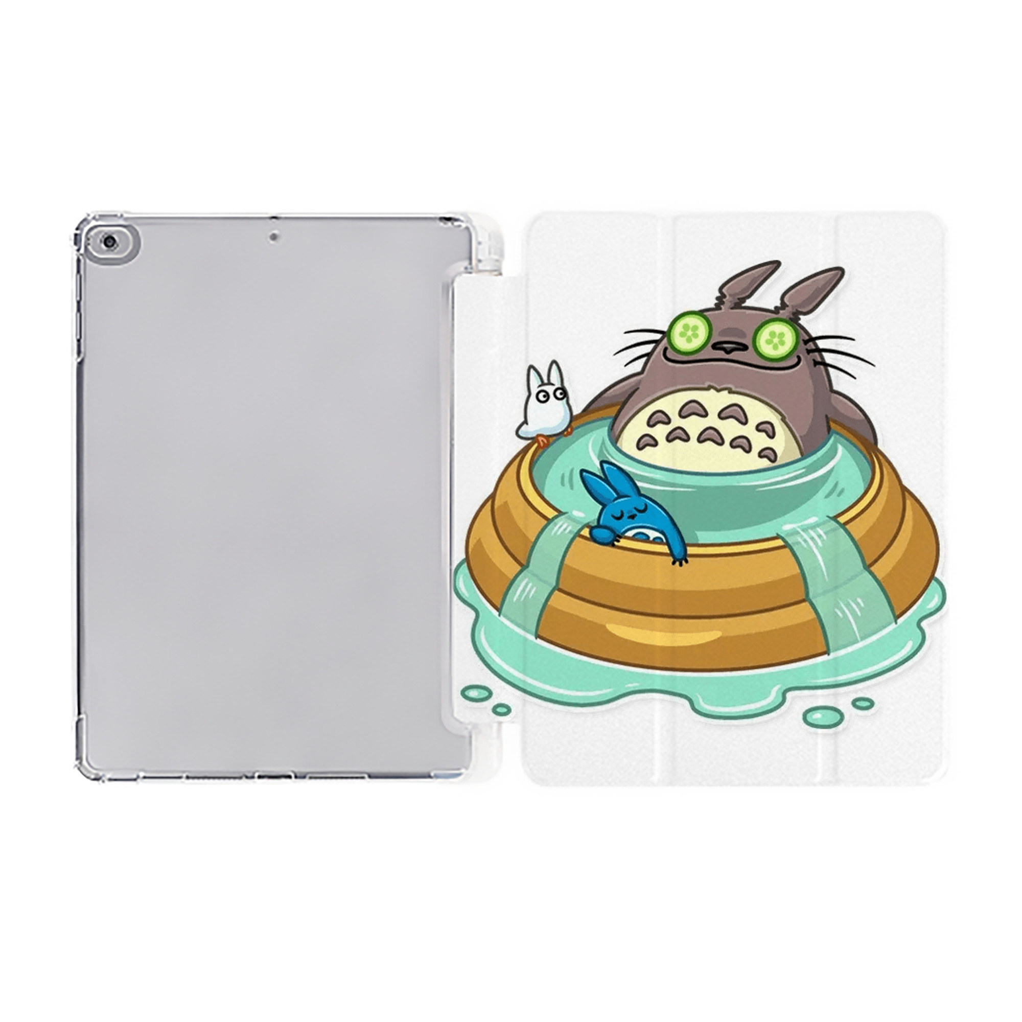 （画像用） となりのトトロ 草壁メイ 草壁サツキ My Neighbor Totoro Satsuki Kusakabe Mei Kusakabe IPad ケース ペン収納付き 三つ折りスタンド PUレザー×シリコン 対応機種9.5/10.5/10.9インチ
